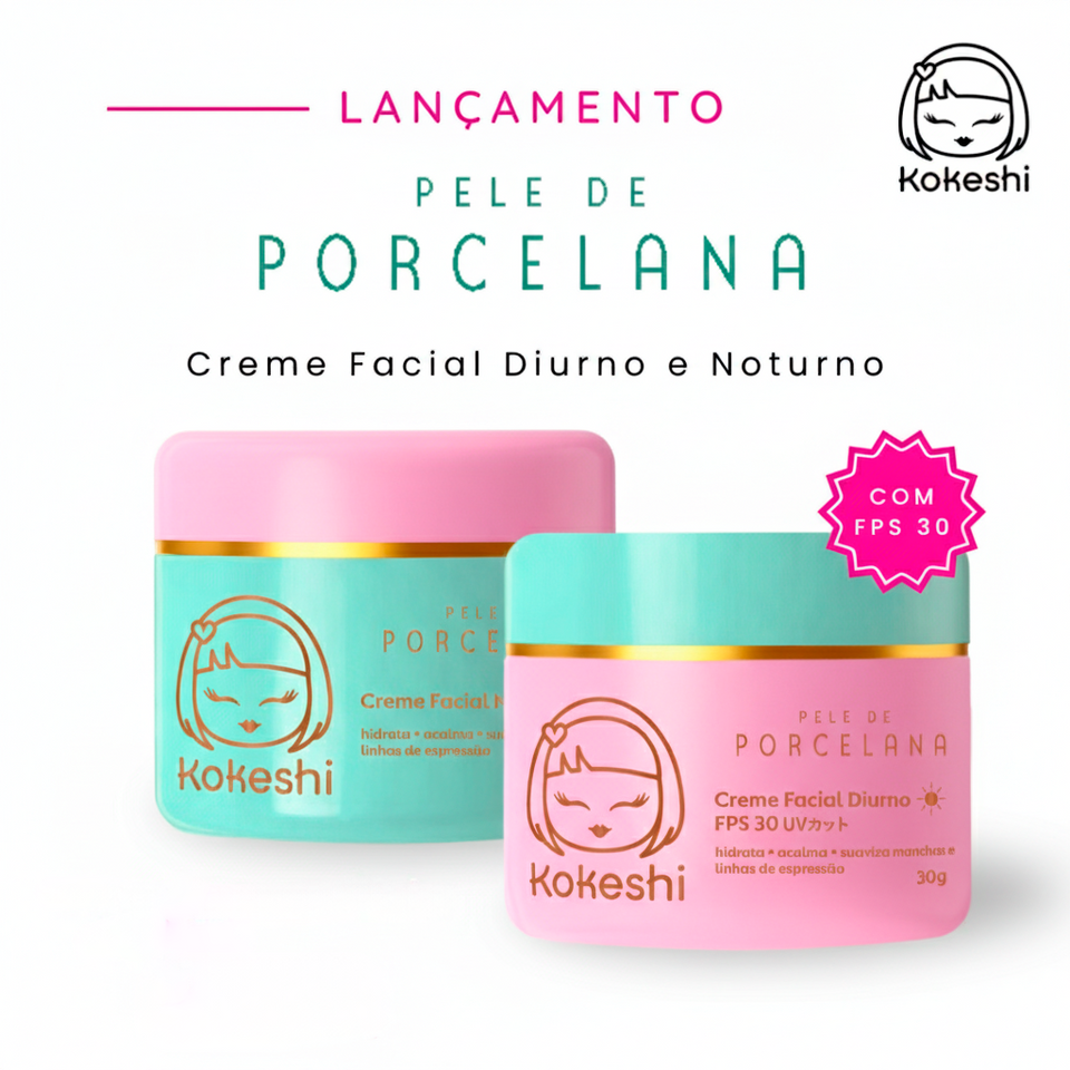 Pele de Porcelana - Creme Facial Diurno e Noturno