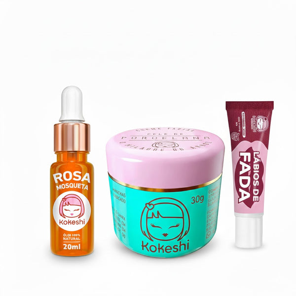 Kit Pele de Porcelana + Rosa Mosqueta + Lábios de Fada