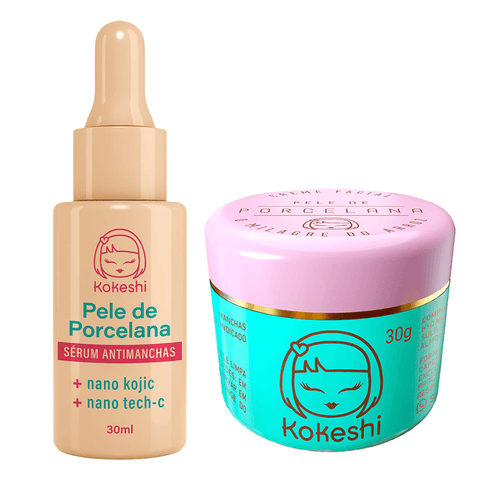 Kit Clareador Facial Kokeshi - Hidratante + Sérum Antimanchas