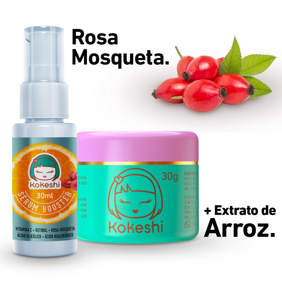 Kit Pele de Porcelana + Sérum Vitamina C Kokeshi - Hidratantes Faciais