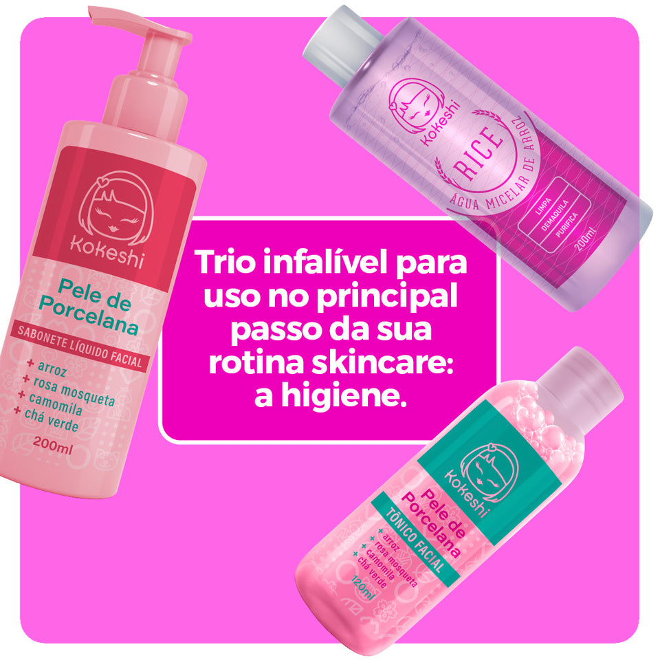 Kit Limpeza Facial Kokeshi