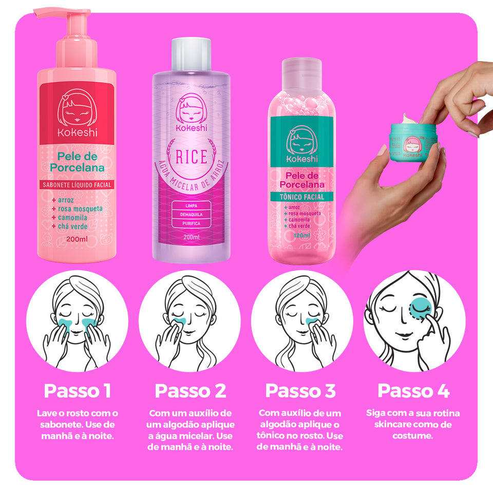 Kit Limpeza Facial Kokeshi