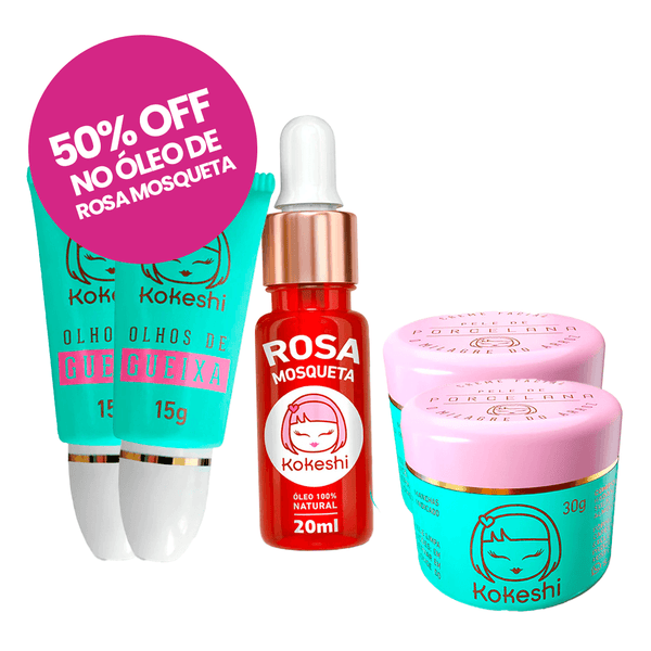 Super Kit Renovadores Faciais + Óleo de Rosa Mosqueta Kokeshi