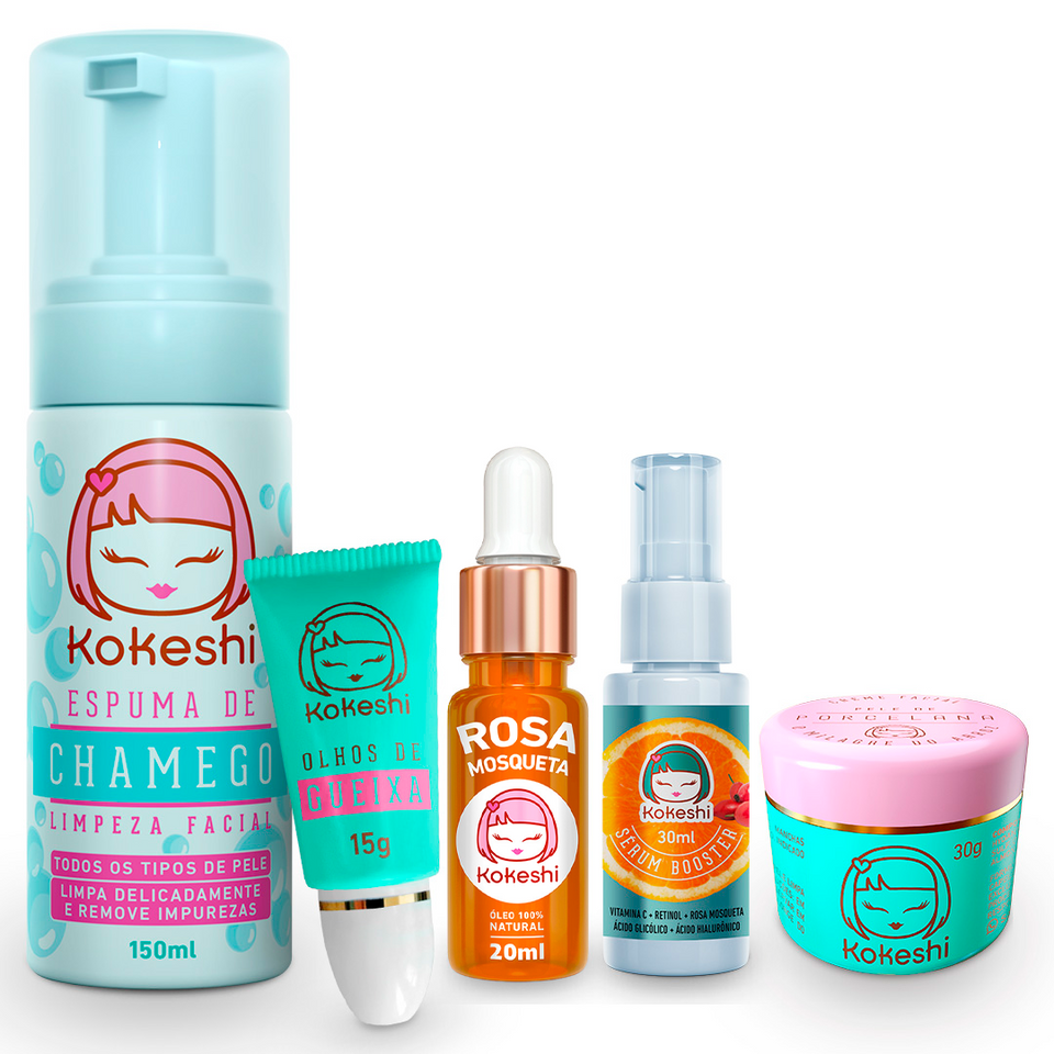 Kit Rosa Mosqueta 5 Itens Kokeshi
