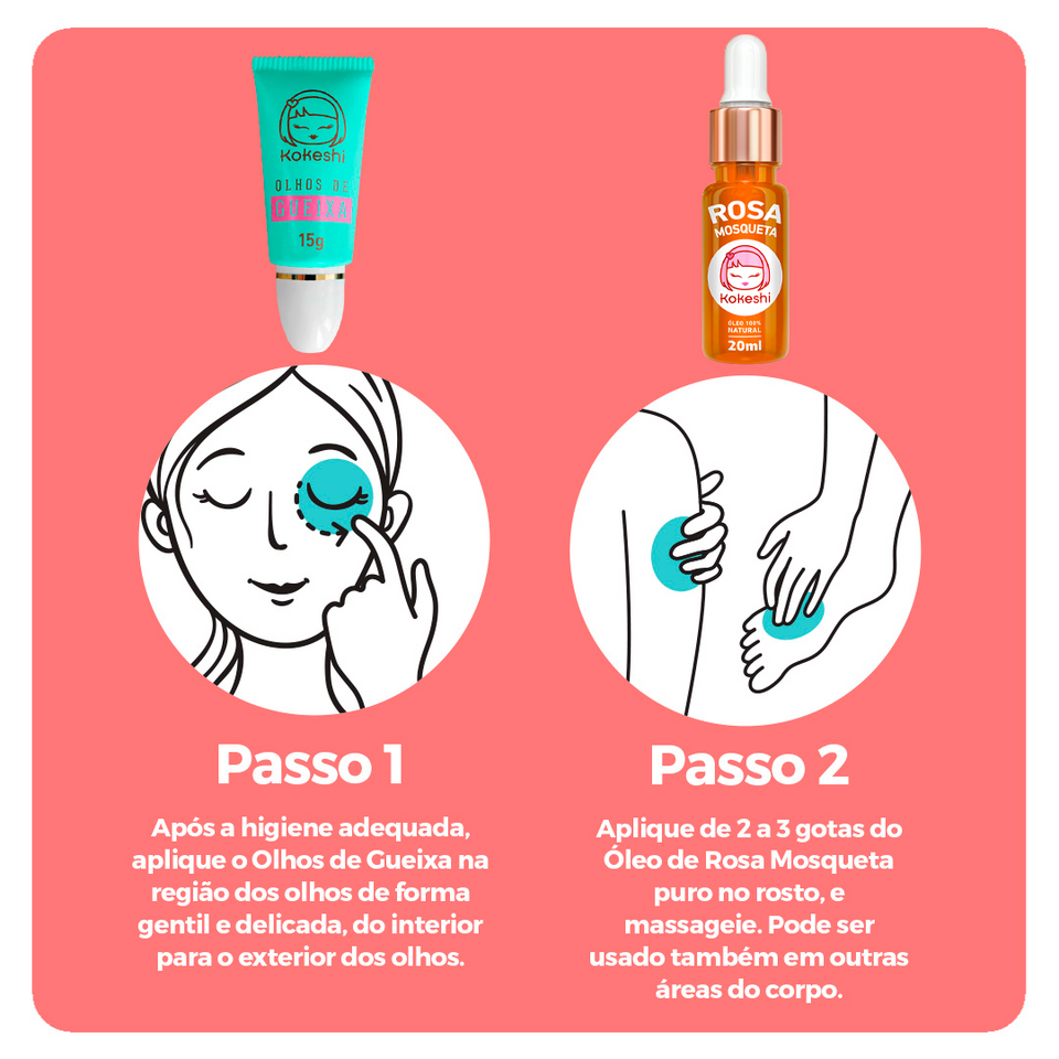 Kit Olhos de Gueixa + Óleo de Rosa Mosqueta